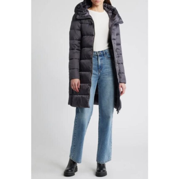 SAVE THE DUCK 'LYSA' Water-Repellent Quilted Puffer Coat, Ebony Grey - Picture 1 of 4